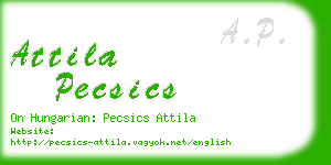 attila pecsics business card